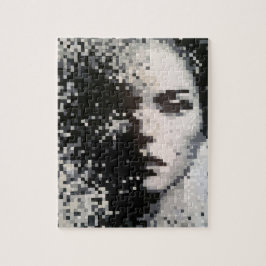 Schwarz-Weiß-Pixel-Portrait Puzzle