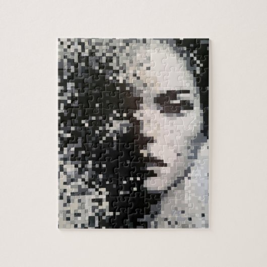 Schwarz-Weiß-Pixel-Portrait Puzzle (Vertikal)