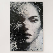 Schwarz-Weiß-Pixel-Portrait Puzzle (Vertikal)