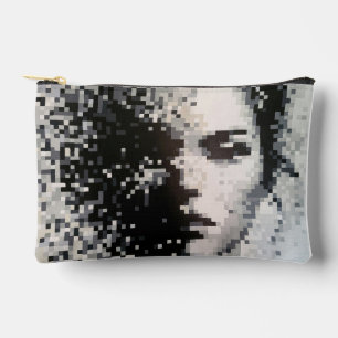Schwarz-Weiß-Pixel-Portrait Zubehörtasche