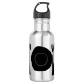 Schwarz-Weiß-Platten und Utensiva Edelstahlflasche (Vorderseite)