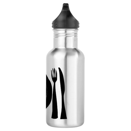 Schwarz-Weiß-Platten und Utensiva Edelstahlflasche (Rechts)