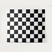 Schwarz-Weiß-Platz Schachbrett Wandteppich (Vorderseite (Horizontal))