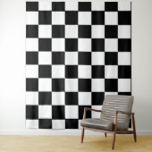 Schwarz-Weiß-Platz Schachbrett Wandteppich (Beispiel)