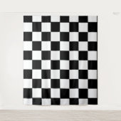 Schwarz-Weiß-Platz Schachbrett Wandteppich (Vorderseite)