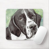 Schwarz-Weiß-Pointer-Hund Mousepad (Mit Mouse)