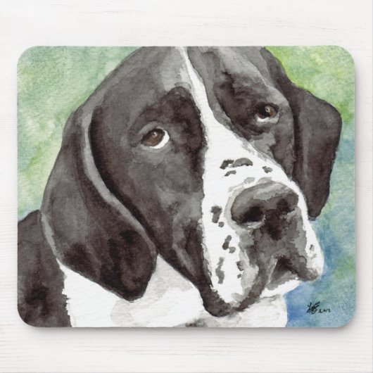 Schwarz-Weiß-Pointer-Hund Mousepad (Vorne)