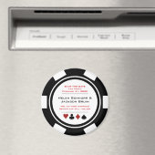 Schwarz-Weiß-Poker-Chip-Hochzeit retten das Datum Magnet (In Situ (Geschirrspüler))