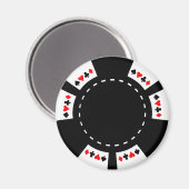 Schwarz-Weiß-Poker-Chip Magnet (Vorderseite/Rückseite)