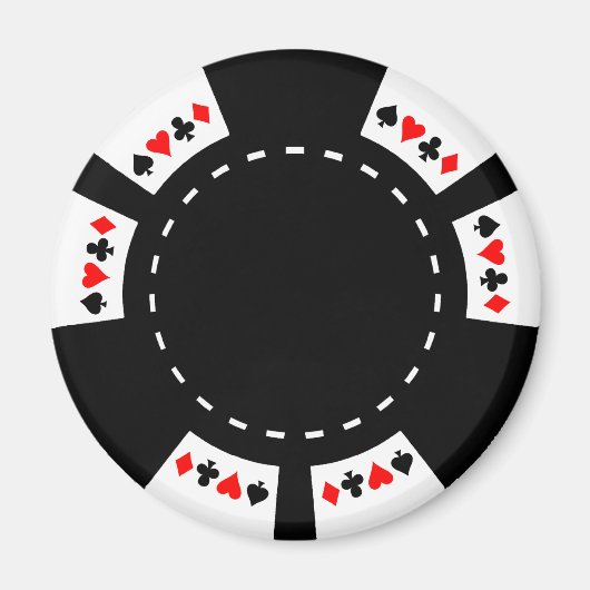 Schwarz-Weiß-Poker-Chip Magnet (Vorne)