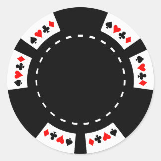 Schwarz-Weiß-Poker-Chip Runder Aufkleber
