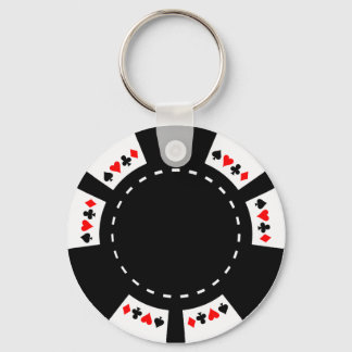 Schwarz-Weiß-Poker-Chip Schlüsselanhänger