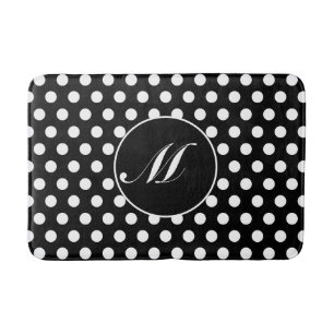 Schwarz-Weiß-Polka-Dock-Rundröhre Badematte