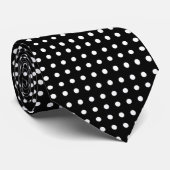 Schwarz-Weiß-Polka-Dot Anpassbare Krawatte (Gerollt)