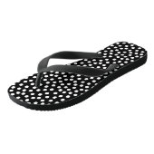 Schwarz-Weiß-Polka-Dot Badesandalen (Schrägansicht)