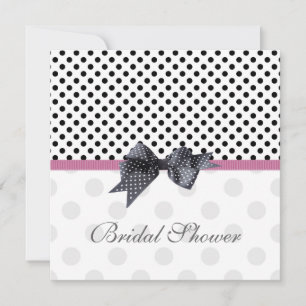 Schwarz-Weiß-Polka dot Bridal Dusche Einladung