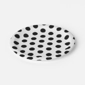 Schwarz-Weiß-Polka Dot Chic Pappteller (Schrägansicht)