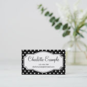 Schwarz-weiß Polka Dot Classic Custom Visitenkarte (Stehend Vorderseite)