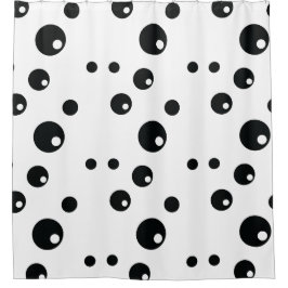 Schwarz-Weiß-Polka-Dot-Design Duschvorhang
