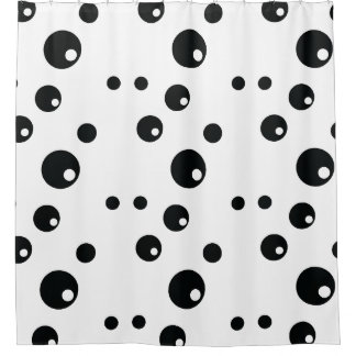 Schwarz-Weiß-Polka-Dot-Design Duschvorhang
