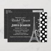 Schwarz-Weiß-Polka-Dot, Dots; Paris Einladungspostkarte (Vorne/Hinten)