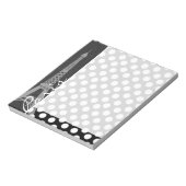 Schwarz-Weiß-Polka-Dot, Dots; Paris Notizblock (Rotiert)