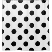 Schwarz-Weiß-Polka-Dot Duschvorhang (Vorderseite)
