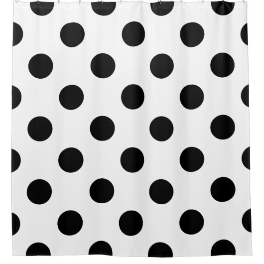 Schwarz-Weiß-Polka-Dot Duschvorhang (Vorderseite)