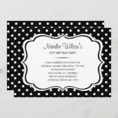 Schwarz-Weiß-Polka-Dot-Einladungen Einladung (Vorne/Hinten)