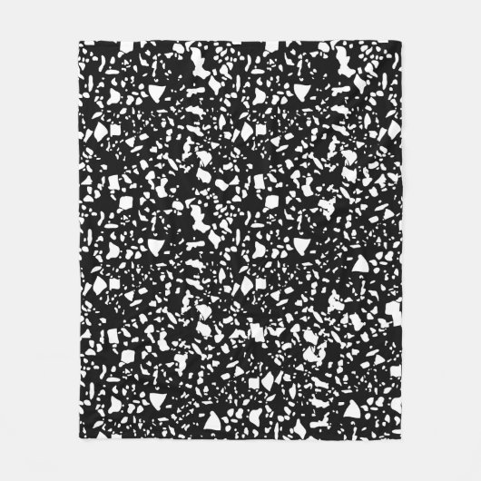 Schwarz-Weiß-Polka-Dot Fleecedecke (Vorderseite)