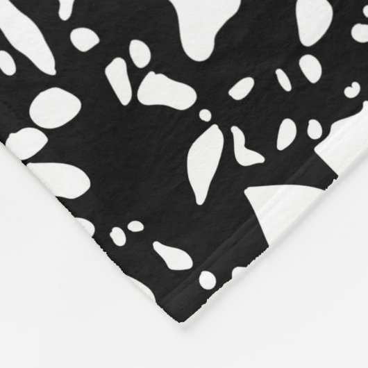 Schwarz-Weiß-Polka-Dot Fleecedecke (Ecke)