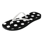 Schwarz-Weiß-Polka-Dot-Flip-Flops Badesandalen (Schrägansicht)