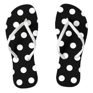 Schwarz-Weiß-Polka-Dot-Flip-Flops Badesandalen