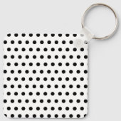 Schwarz-Weiß-Polka-Dot-Foto Schlüsselanhänger (Rückseite)