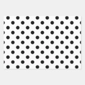 Schwarz-Weiß-Polka-Dot gestrichen Geschenkpapier Set (Vorderseite 2)