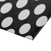 Schwarz-Weiß-Polka-Dot-Glas-Zuschnitt Schneidebrett (Ecke)