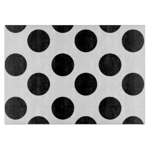 Schwarz-Weiß-Polka-Dot-Glas-Zuschnitt Schneidebrett