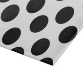 Schwarz-Weiß-Polka-Dot-Glas-Zuschnitt Schneidebrett (Ecke)