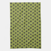 Schwarz/Weiß Polka Dot Grün Hintergrund (änderbar) Handtuch (Vertikal)