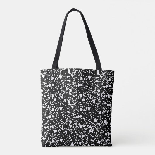 Schwarz-Weiß-Polka-Dot-Hintergrund Tasche (Rückseite)