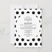 Schwarz-Weiß-Polka-Dot-Hochzeitseinladung Einladung (Vorderseite)