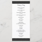 Schwarz-Weiß-Polka-Dot-Hochzeitsfeier Programm (Rückseite)