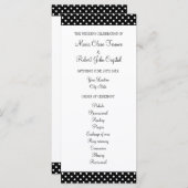 Schwarz-Weiß-Polka-Dot-Hochzeitsfeier Programm (Vorne/Hinten)