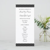 Schwarz-Weiß-Polka-Dot-Hochzeitsfeier Programm (Stehend Vorderseite)