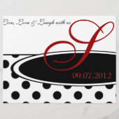 Schwarz-Weiß-Polka-Dot-Hochzeitsprogramm (Rückseite)