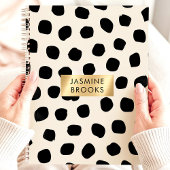Schwarz-Weiß-Polka-Dot-Individuelle Name Planer