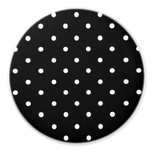 Schwarz-Weiß-Polka-Dot-Keramik Keramikknauf (Vorderseite)