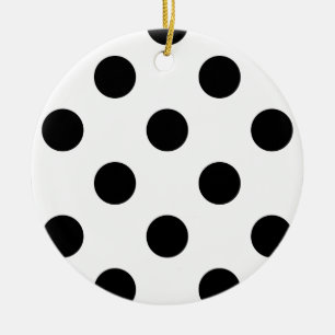 Schwarz-Weiß-Polka-Dot Keramik Ornament