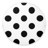 Schwarz-Weiß-Polka-Dot Keramikknauf (Vorderseite)