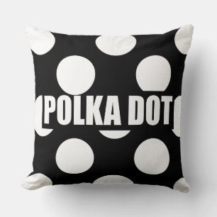 Schwarz-Weiß-Polka-Dot Kissen